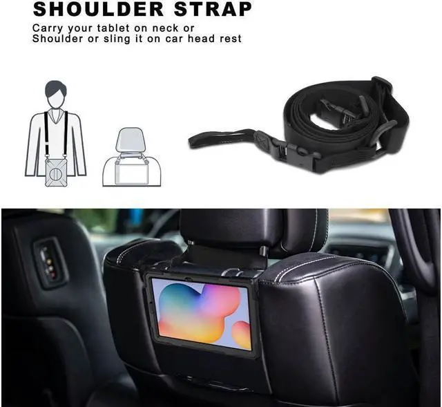 Alt view image 3 of 5 - BONAEVER Huawei MatePad 10.4 inch 2020 2022 Case with Rotating Stand and / Hand Strap / Shoulder Belt Hybrid Armor Rugged Shockproof Cover