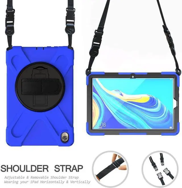 Alt view image 2 of 4 - BONAEVER Case for Huawei MediaPad M5 10.8 / M5 Pro 10.8 Shockproof Protective Cover with Stand and Strap & Shoulder Strap