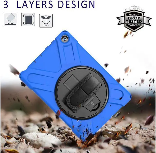 Alt view image 2 of 7 - BONAEVER Case for Amazon Kindle Fire HD 8 2020 / Fire 8 Plus 2020 - 10th Generation
Shockproof Protective Cover with Stand and Strap & Shoulder Strap