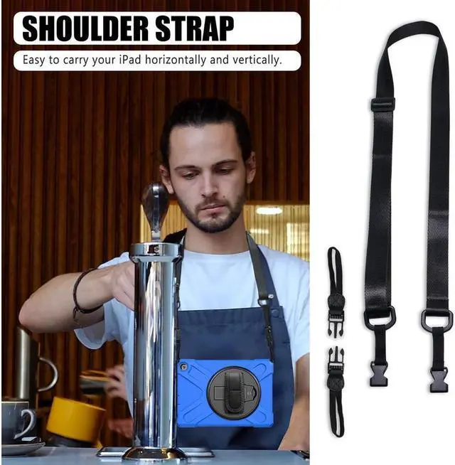 Alt view image 4 of 7 - BONAEVER Case for Amazon Kindle Fire HD 8 2020 / Fire 8 Plus 2020 - 10th Generation
Shockproof Protective Cover with Stand and Strap & Shoulder Strap