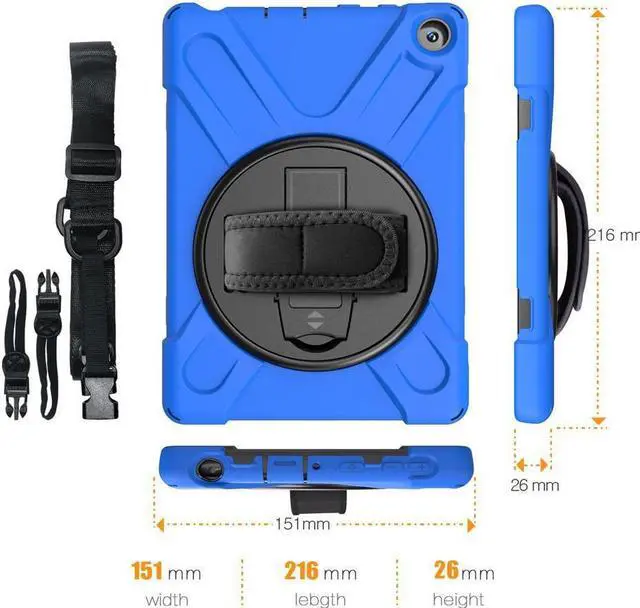 Alt view image 6 of 7 - BONAEVER Case for Amazon Kindle Fire HD 8 2020 / Fire 8 Plus 2020 - 10th Generation
Shockproof Protective Cover with Stand and Strap & Shoulder Strap