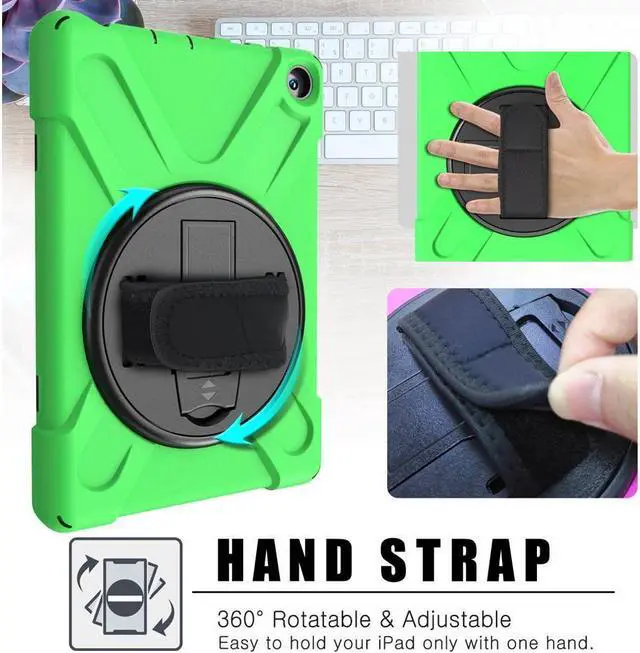 Alt view image 2 of 6 - BONAEVER Case for Amazon Kindle Fire HD 8 2020 / Fire 8 Plus 2020 - 10th Generation
Shockproof Protective Cover with Stand and Strap & Shoulder Strap