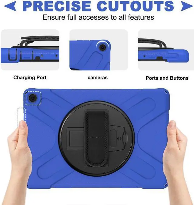 Alt view image 3 of 6 - BONAEVER For Amazon Kindle Fire HD 10 / Fire HD 10 Plus 11th Generation 2021 Case Shockproof Cover with Pencil Holder Stand and & Shoulder Strap