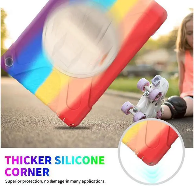 Alt view image 6 of 6 - BONAEVER For Amazon Kindle Fire HD 10 / Fire HD 10 Plus 11th Generation 2021 Case Shockproof Cover with Pencil Holder Stand and & Shoulder Strap