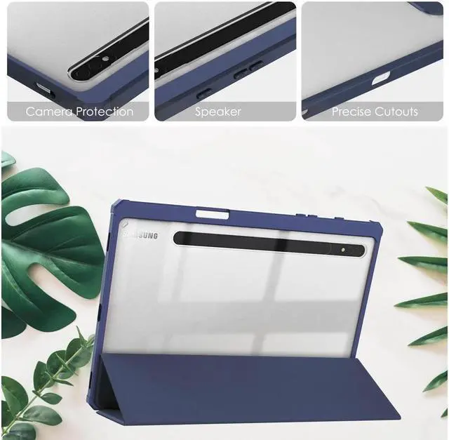 Alt view image 3 of 7 - BONAEVER Case for Samsung Galaxy Tab S8 2022 / S7 2020 11 inch with S Pen Holder Model SM-X700/X706/T870/T875/T878 Trifold Stand Slim Cover with Universal Stylus
