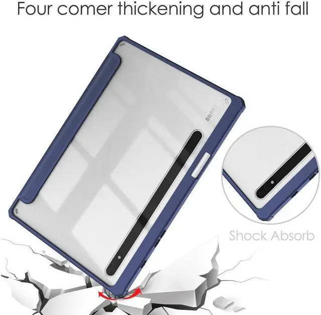 Alt view image 6 of 7 - BONAEVER Case for Samsung Galaxy Tab S8 2022 / S7 2020 11 inch with S Pen Holder Model SM-X700/X706/T870/T875/T878 Trifold Stand Slim Cover with Universal Stylus