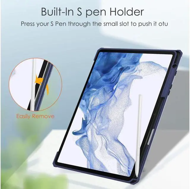 Alt view image 7 of 7 - BONAEVER Case for Samsung Galaxy Tab S8 2022 / S7 2020 11 inch with S Pen Holder Model SM-X700/X706/T870/T875/T878 Trifold Stand Slim Cover with Universal Stylus
