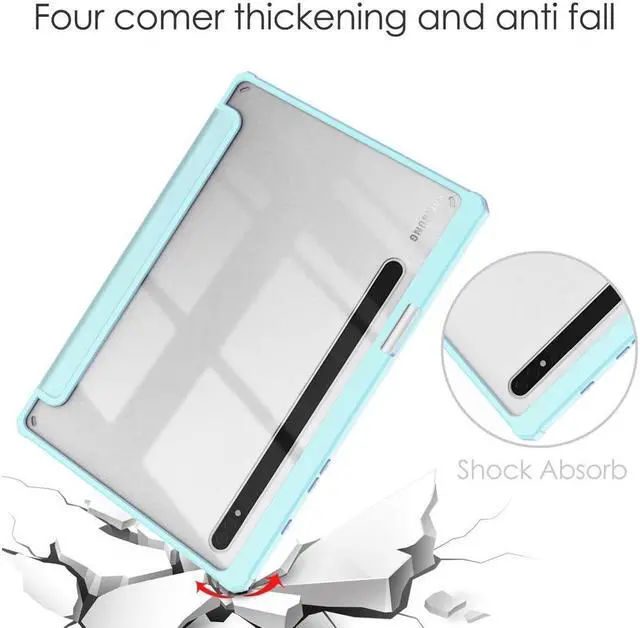 Alt view image 6 of 7 - BONAEVER Case for Samsung Galaxy Tab S8 2022 / S7 2020 11 inch with S Pen Holder Model SM-X700/X706/T870/T875/T878 Trifold Stand Slim Cover with Universal Stylus