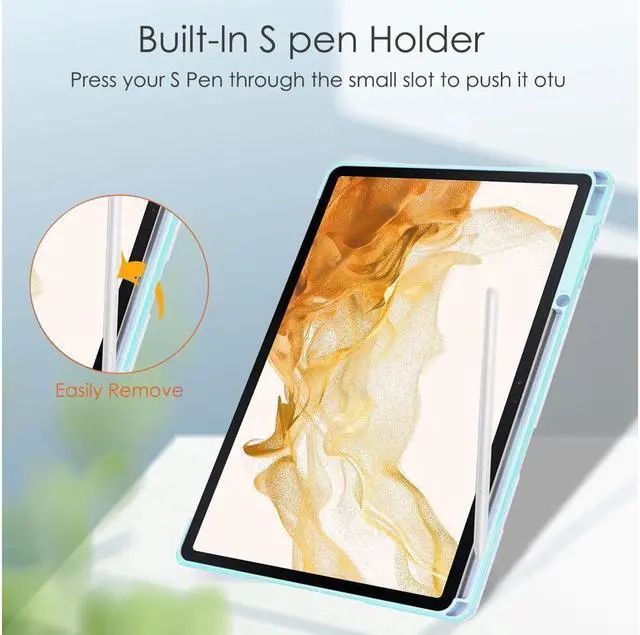 Alt view image 3 of 7 - BONAEVER For Samsung Galaxy Tab S8 Plus 12.4 2022 SM-X800 SM-X806 / Tab S7 FE 12.4 Inch 2021 / Tab S7 Plus 12.4 2020 with Pen Holder universal Stylus Stand Cover