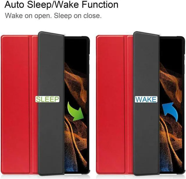 Alt view image 2 of 7 - BONAEVER For Samsung Galaxy Tab S8 Ultra Case 14.6 Inch 2022 with S Pen Holder Model SM-X900 / SM-X906 Slim Stand Protective Smart Folio Cover with Universal Stylus Pen