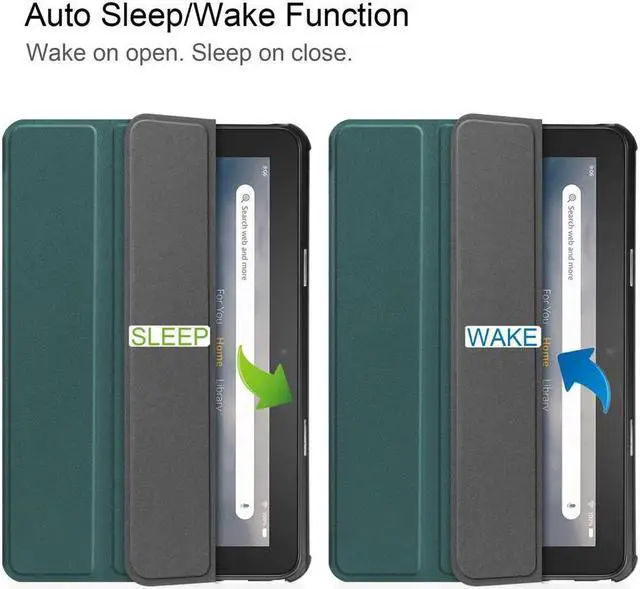 Alt view image 2 of 7 - BONAEVER Case for All New Amazon Fire 7 inch (12th Generation 2022 Released) - Tri-fold Auto Wake/Sleep Stand Cover with Universal Stylus Pen