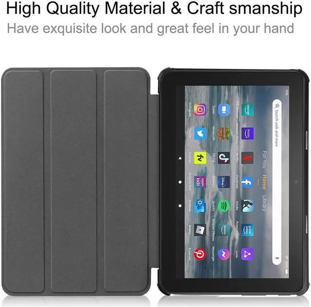 Alt view image 7 of 7 - BONAEVER Case for All New Amazon Fire 7 inch (12th Generation 2022 Released) - Tri-fold Auto Wake/Sleep Stand Cover with Universal Stylus Pen