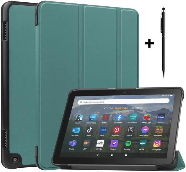 Main image of BONAEVER Case for Amazon Fire HD 8 Fire HD 8 Plus (12th /10th Generation 2022/2020 Release) 8" Ultra Slim Shell Stand Cover with Stylus Pen