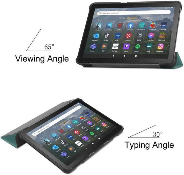 Alt view image 3 of 7 - BONAEVER Case for Amazon Fire HD 8 Fire HD 8 Plus (12th /10th Generation 2022/2020 Release) 8" Ultra Slim Shell Stand Cover with Stylus Pen