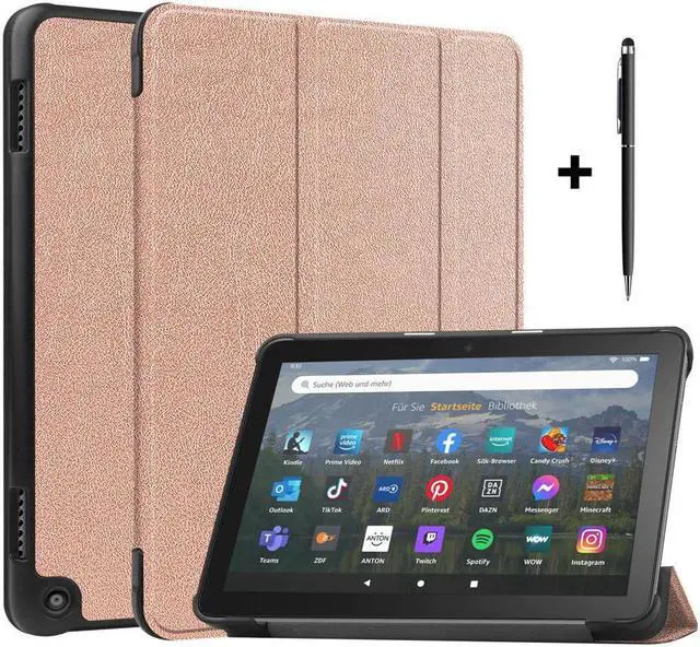 Main image of BONAEVER Case for Amazon Fire HD 8 Fire HD 8 Plus (12th /10th Generation 2022/2020 Release) 8" Ultra Slim Shell Stand Cover with Stylus Pen