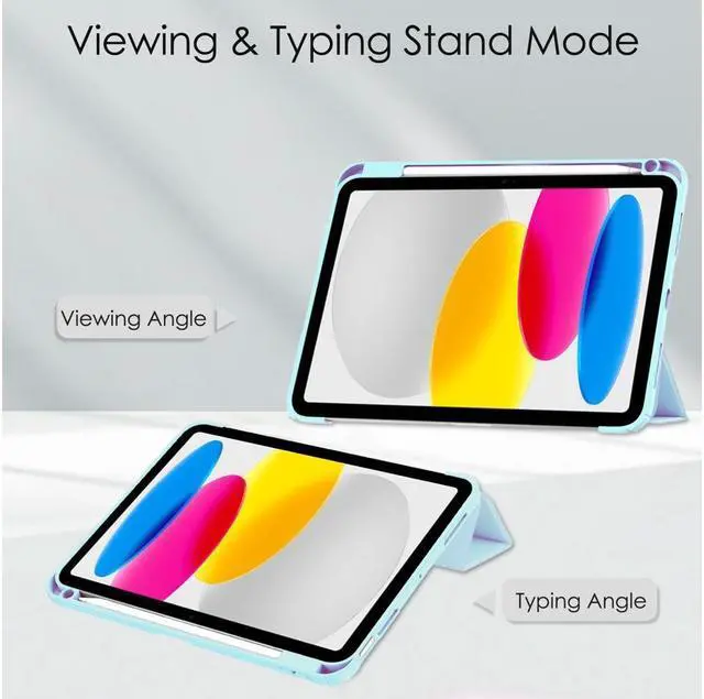 Alt view image 2 of 7 - BONAEVER Case for iPad (A16) 11th Generation 11 Inch 2025, iPad 10th Generation 10.9 inch 2022 with Pencil Holder / Universal Stylus Pen Slim Protective Smart Stand Cover