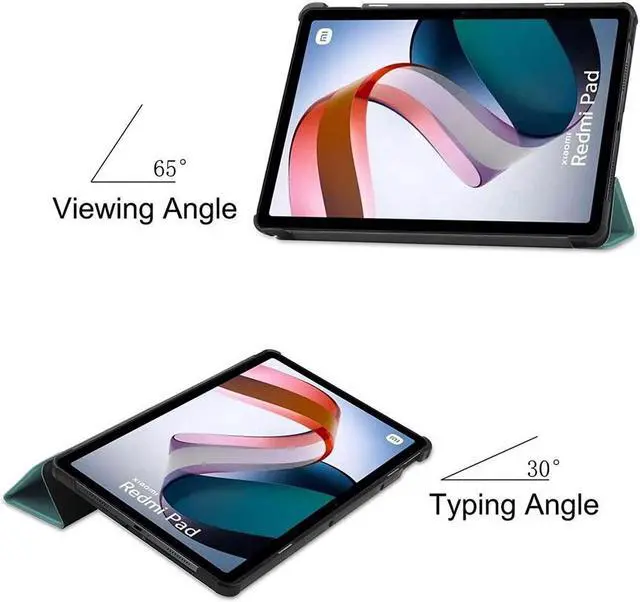 Alt view image 4 of 7 - BONAEVER Case for Xiaomi Redmi Pad 10.61 inch 2022 Tri fold Slim Auto Wake Hard Shell Smart Protective Stand Cover with Universal Stylus Pen