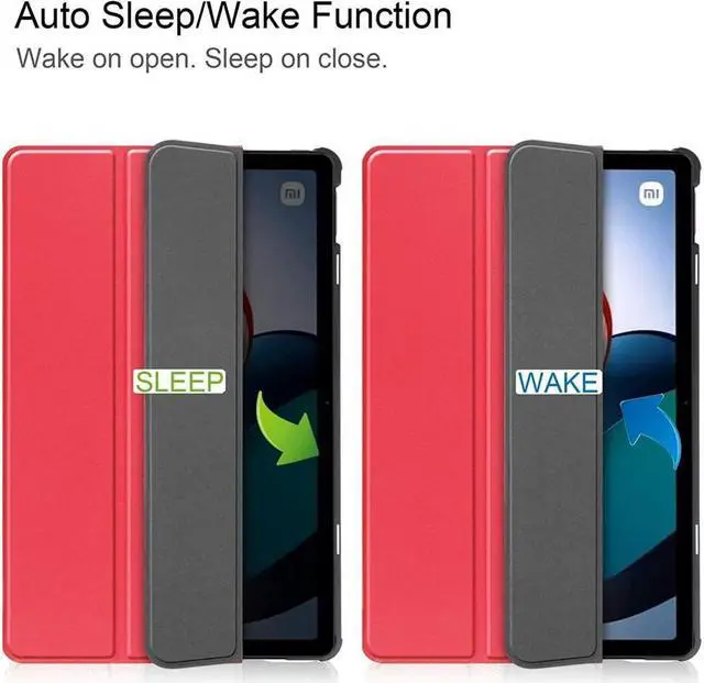 Alt view image 3 of 7 - BONAEVER Case for Xiaomi Redmi Pad 10.61 inch 2022 Tri fold Slim Auto Wake Hard Shell Smart Protective Stand Cover with Universal Stylus Pen