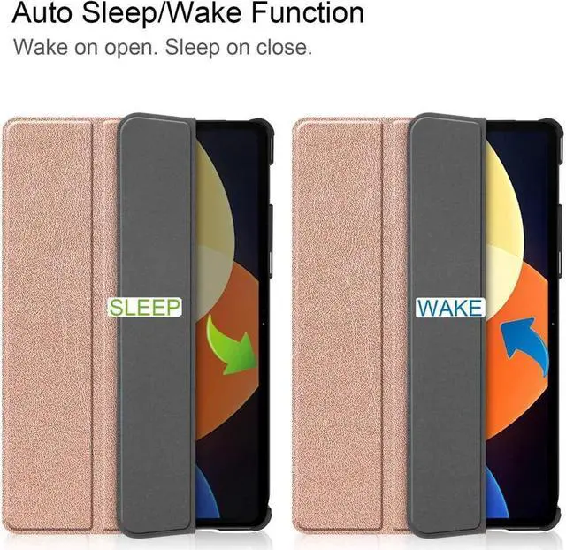 Alt view image 3 of 7 - BONAEVER Case for Xiaomi Pad 5 Pro 12.4 inch 2022 Tri fold Slim Hard Shell Smart Protective Cover with Multi-Angle Stand Universal Stylus Pen
