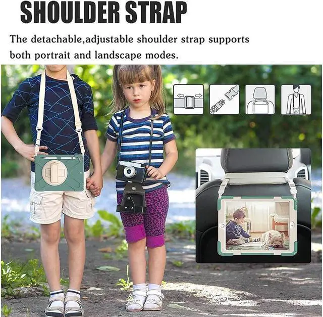 Alt view image 3 of 7 - BONAEVER For iPad 9th 8th 7th Generation 10.2 Case with Pencil Holder Stand and Strap Shoulder Strap Protective Cover for iPad 10.2 inch 2021 2020 2019