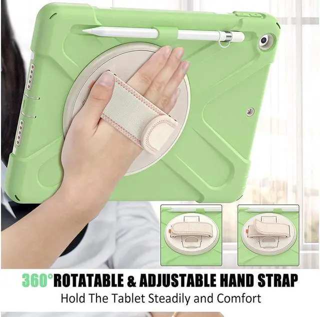 Alt view image 2 of 6 - BONAEVER For iPad 9th 8th 7th Generation 10.2 Case with Pencil Holder Stand and Strap Shoulder Strap Protective Cover for iPad 10.2 inch 2021 2020 2019