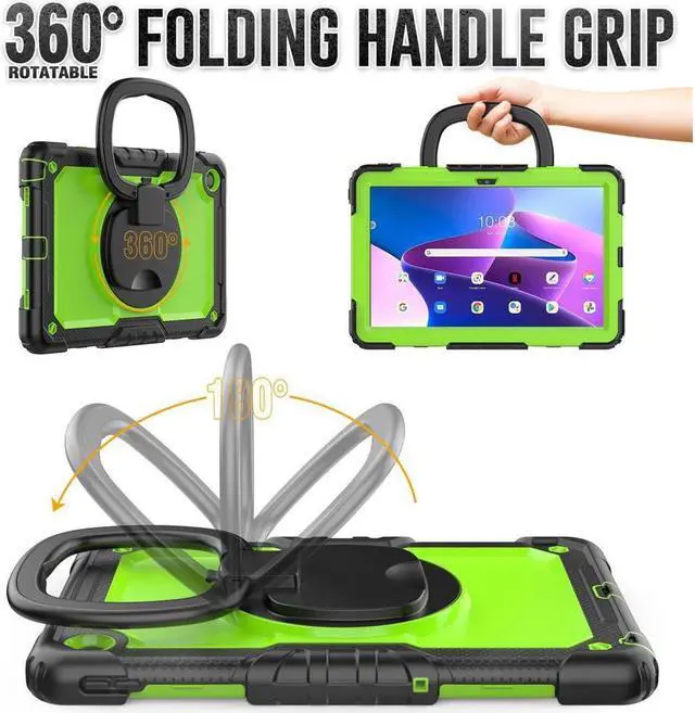 Alt view image 2 of 7 - BONAEVER For Lenovo Tab M10 Plus 3rd Gen 10.6 inch Case Model TB-125F TB-128F with Screen Protector Drop-Proof Protection Case with Stand & Shoulder Strap & Pen Holder