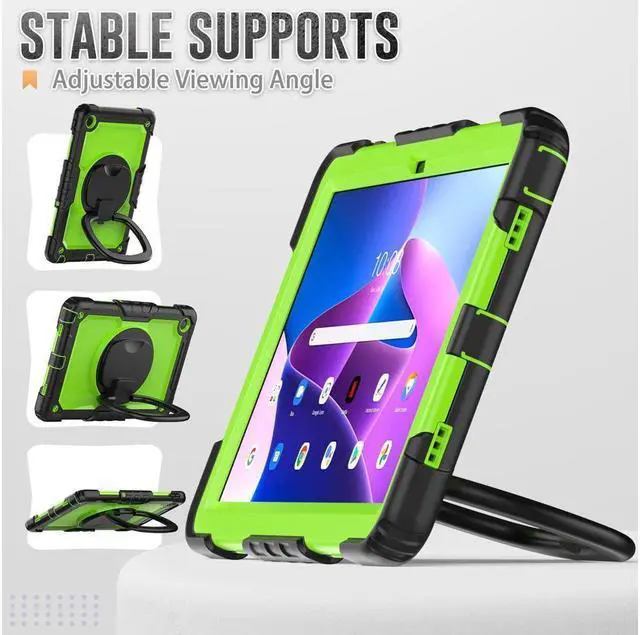 Alt view image 4 of 7 - BONAEVER For Lenovo Tab M10 Plus 3rd Gen 10.6 inch Case Model TB-125F TB-128F with Screen Protector Drop-Proof Protection Case with Stand & Shoulder Strap & Pen Holder