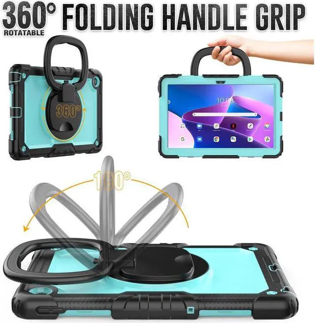 Alt view image 2 of 7 - BONAEVER For Lenovo Tab M10 Plus 3rd Gen 10.6 inch Case Model TB-125F TB-128F with Screen Protector Drop-Proof Protection Case with Stand & Shoulder Strap & Pen Holder
