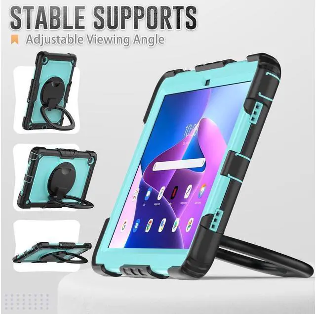 Alt view image 3 of 7 - BONAEVER For Lenovo Tab M10 Plus 3rd Gen 10.6 inch Case Model TB-125F TB-128F with Screen Protector Drop-Proof Protection Case with Stand & Shoulder Strap & Pen Holder