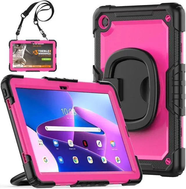 Main image of BONAEVER For Lenovo Tab M10 Plus 3rd Gen 10.6 inch Case Model TB-125F TB-128F with Screen Protector Drop-Proof Protection Case with Stand & Shoulder Strap & Pen Holder