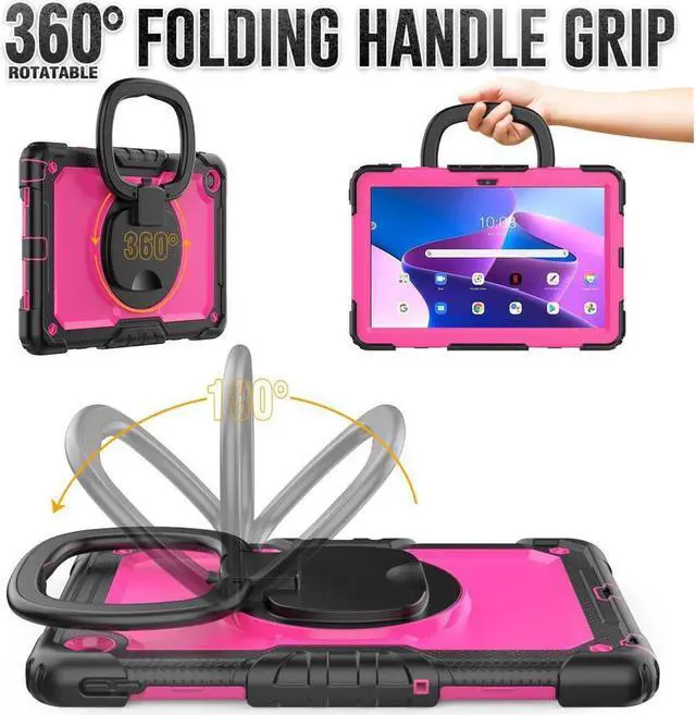 Alt view image 2 of 7 - BONAEVER For Lenovo Tab M10 Plus 3rd Gen 10.6 inch Case Model TB-125F TB-128F with Screen Protector Drop-Proof Protection Case with Stand & Shoulder Strap & Pen Holder