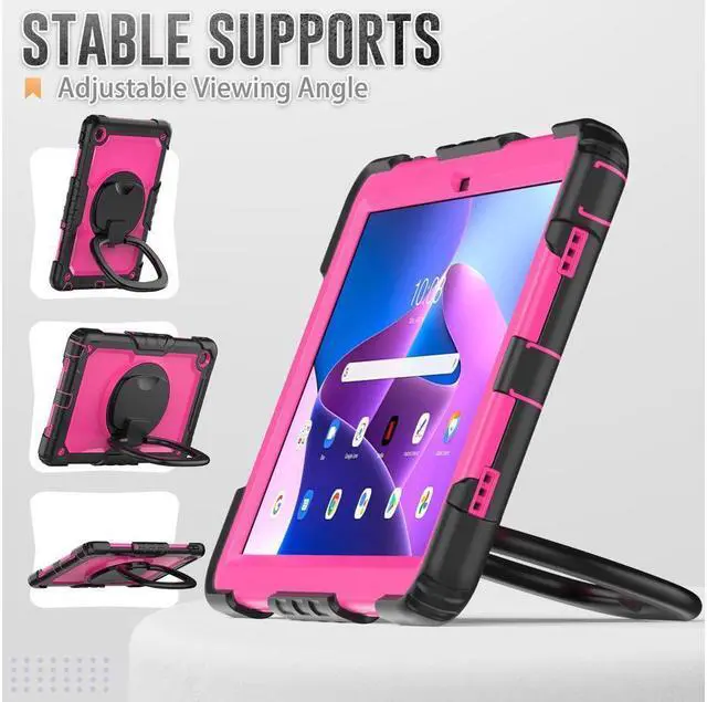 Alt view image 4 of 7 - BONAEVER For Lenovo Tab M10 Plus 3rd Gen 10.6 inch Case Model TB-125F TB-128F with Screen Protector Drop-Proof Protection Case with Stand & Shoulder Strap & Pen Holder