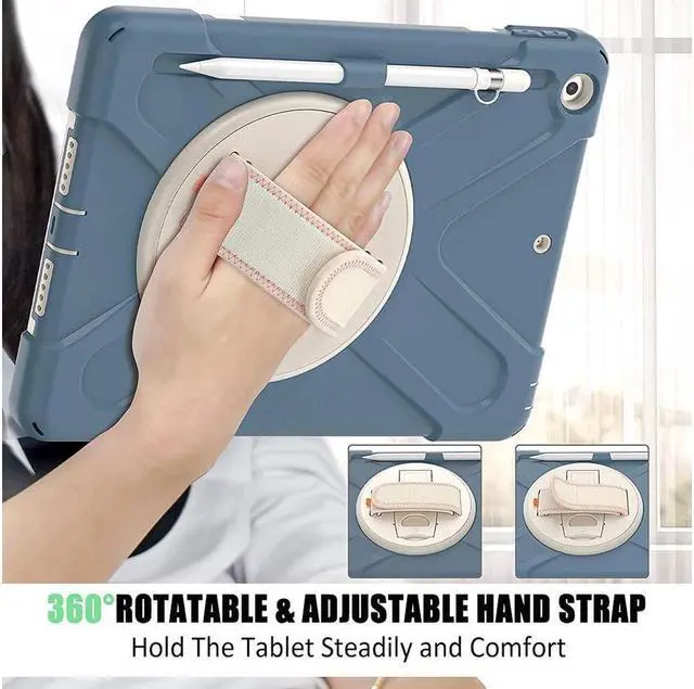 Alt view image 2 of 7 - BONAEVER For iPad 9th 8th 7th Generation 10.2 Case with Pencil Holder Stand and Strap Shoulder Strap Protective Cover for iPad 10.2 inch 2021 2020 2019