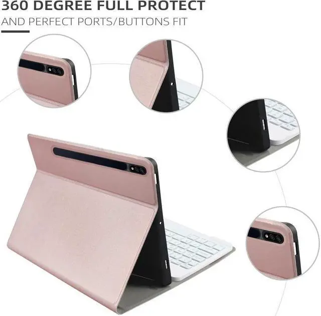 Alt view image 3 of 7 - BONAEVER Keyboard Case for Samsung Galaxy Tab S8 / S7 11 inch (Model for SM-X700/X706/T870/T875/T878) Wireless KeyboardSlim Stand Cover with Pen Holder