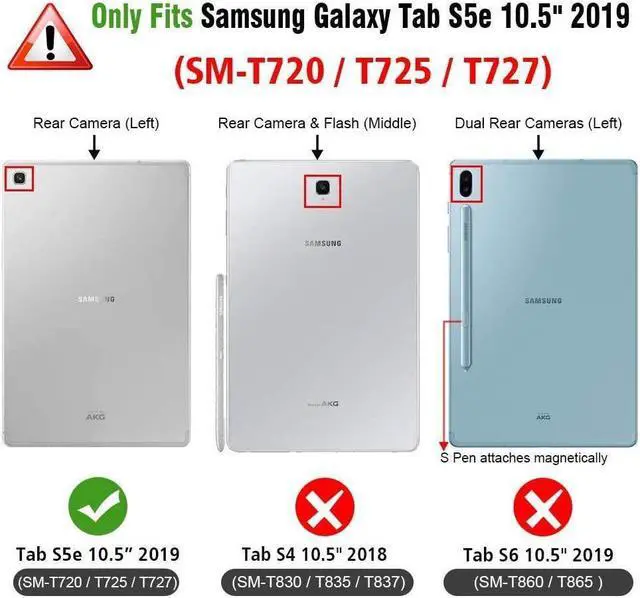Alt view image 5 of 6 - BONAEVER Keyboard Case for Samsung Galaxy Tab S5e 10.5 inch 2019 Model SM-T720/T725/T727 Slim Stand Cover with Wireless Bluetooth Keyboard