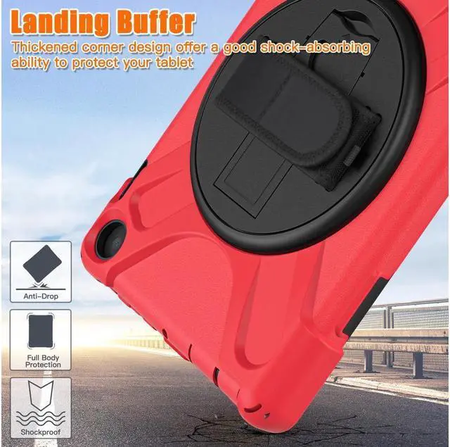 Alt view image 2 of 7 - BONAEVER All New Amazon Fire HD 8 / Fire HD 8 Plus Case - 12th Generation 2022 Shockproof Protective Cover With Stand and Strap Shoulder Strap