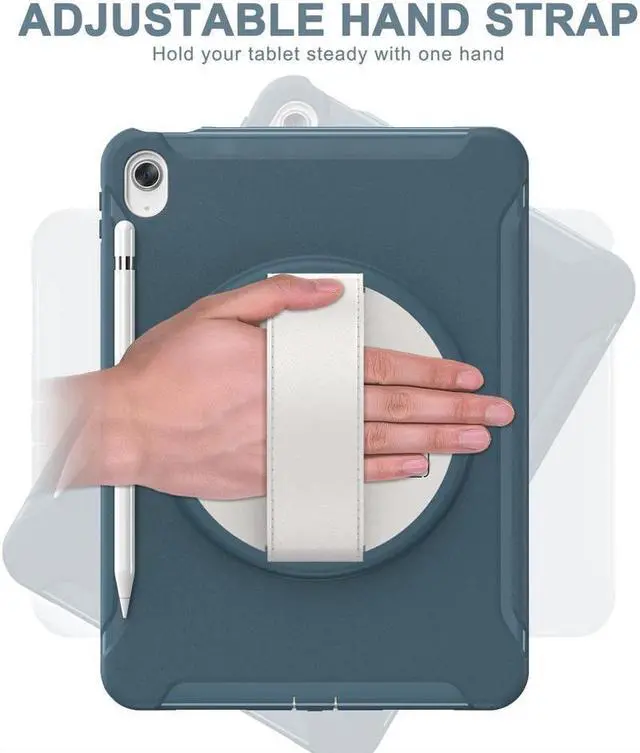 Alt view image 3 of 7 - BONAEVER Case for iPad (A16) 11th Generation 11 Inch 2025, iPad 10th Generation 10.9 inch 2022 with Pencil Holder 360° Swivel Stand and Strap Shockproof Rugged Protective Cover