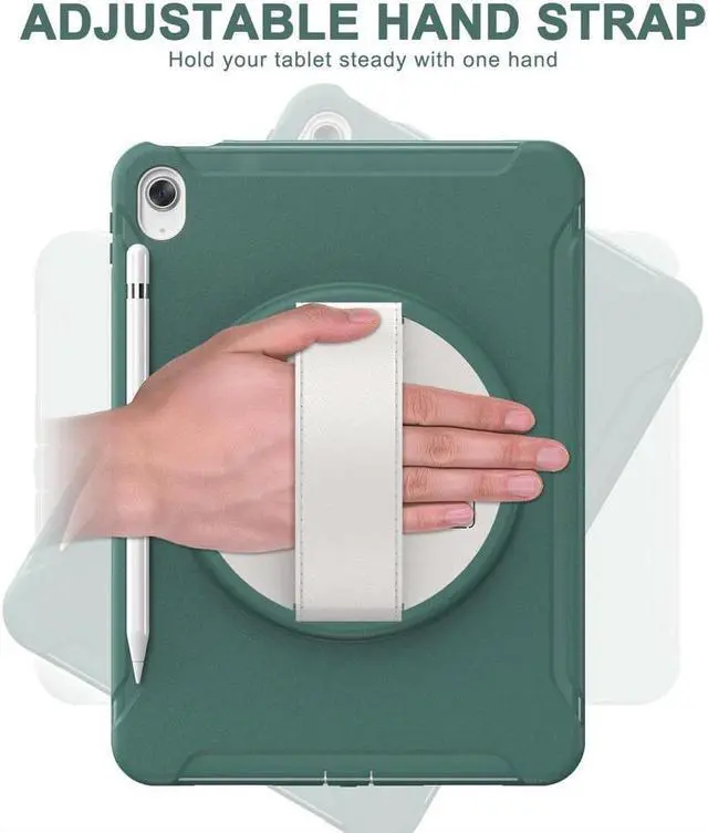 Alt view image 3 of 7 - BONAEVER Case for iPad (A16) 11th Generation 11 Inch 2025, iPad 10th Generation 10.9 inch 2022 with Pencil Holder 360° Swivel Stand and Strap Shockproof Rugged Protective Cover