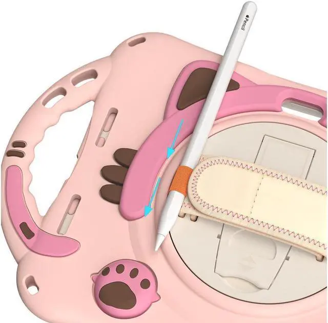 Alt view image 4 of 7 - BONAEVER Case for iPad (A16) 11th Generation 11 Inch 2025, iPad 10th Generation 10.9 inch 2022 Silicone Shockproof Protective Cover with Pencil Holder Handle Grip Stand and Shoulder Strap