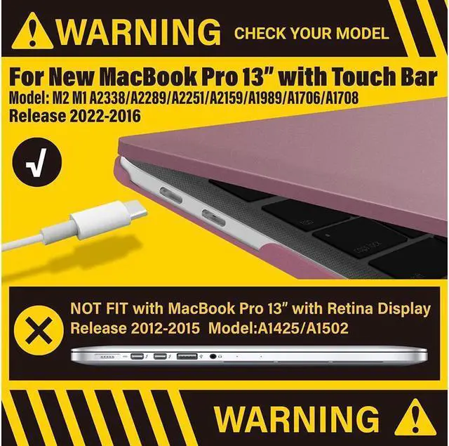 Alt view image 3 of 7 - BONAEVER Compatible with MacBook Pro 13 inch Case M2 2022 2021 2020-2016 A2338 M1 A2251 A2289 A2159 A1989 A1708 A1706 Plastic Hard Case with Keyboard Cover Skin