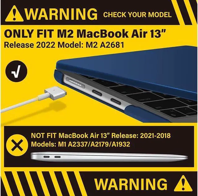 Alt view image 3 of 7 - BONAEVER Compatible with MacBook Air 13.6 inch Case 2025 2024 2022 Model M4 A3240 A2681 M2 A3113 M3 with Liquid Retina Display Touch ID Protective Laptop Cover with Keyboard Cover Skin