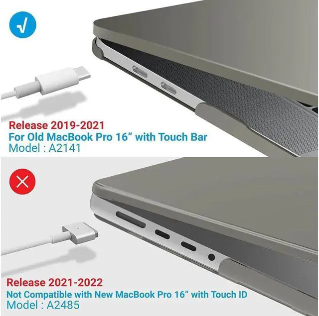 Alt view image 4 of 7 - BONAEVER Compatible with MacBook Pro 16 Inch Case A2141 Release 2020 2019 Hard Shell Case with Keyboard Cover for Old Version Mac Pro 16"