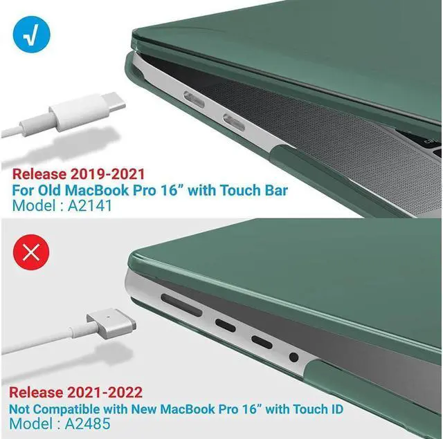 Alt view image 4 of 7 - BONAEVER Compatible with MacBook Pro 16 Inch Case A2141 Release 2020 2019 Hard Shell Case with Keyboard Cover for Old Version Mac Pro 16"