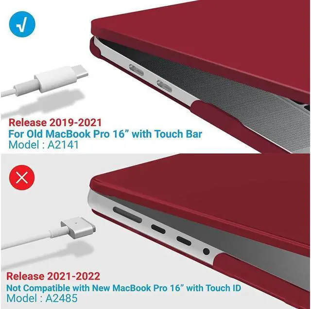 Alt view image 4 of 7 - BONAEVER Compatible with MacBook Pro 16 Inch Case A2141 Release 2020 2019 Hard Shell Case with Keyboard Cover for Old Version Mac Pro 16"