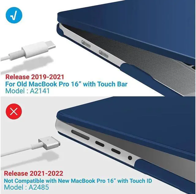 Alt view image 4 of 7 - BONAEVER Compatible with MacBook Pro 16 Inch Case A2141 Release 2020 2019 Hard Shell Case with Keyboard Cover for Old Version Mac Pro 16"