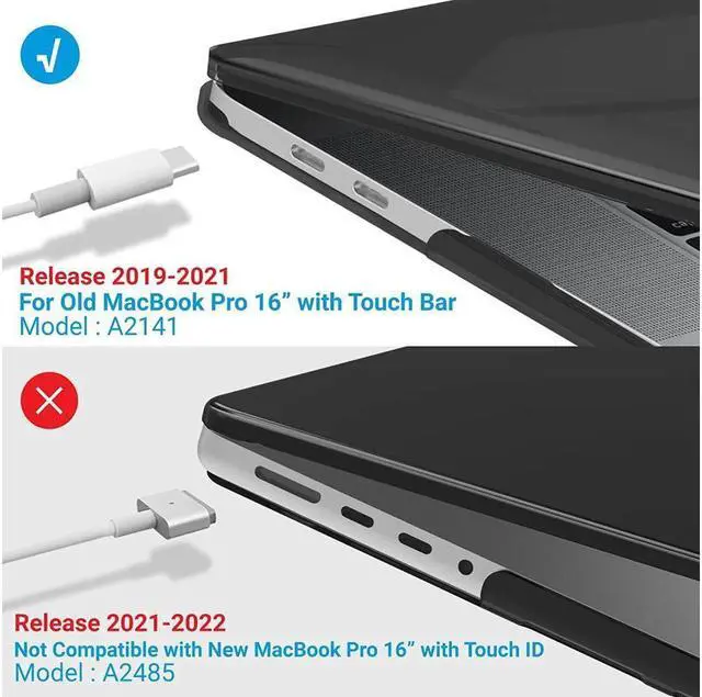 Alt view image 4 of 7 - BONAEVER Compatible with MacBook Pro 16 Inch Case A2141 Release 2020 2019 Hard Shell Case with Keyboard Cover for Old Version Mac Pro 16"