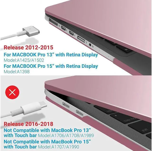 Alt view image 4 of 7 - BONAEVER Protective Hard Case for MacBook Pro 15 inch with Retina Display Model A1398 Shell Cover with Keyboard Skin For Apple MacBook Pro 15.4" 2012-2015 Release