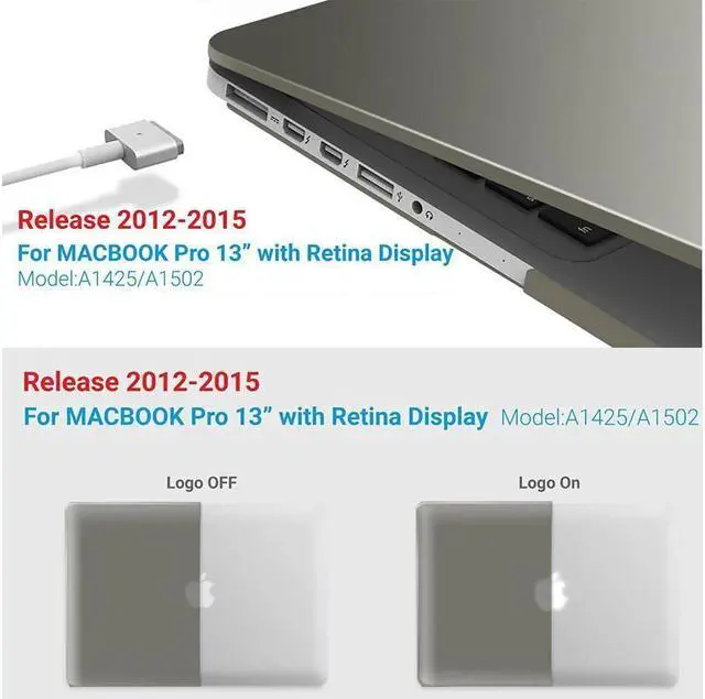 Alt view image 3 of 7 - BONAEVER Compatible with MacBook Pro 13 Inch Retina Case Model A1502 A1425 (Older Version Release 2015 - end 2012) Plastic Hard Shell Case with Keyboard Cover