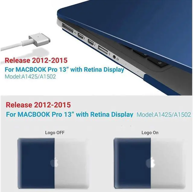 Alt view image 3 of 7 - BONAEVER Compatible with MacBook Pro 13 Inch Retina Case Model A1502 A1425 (Older Version Release 2015 - end 2012) Plastic Hard Shell Case with Keyboard Cover