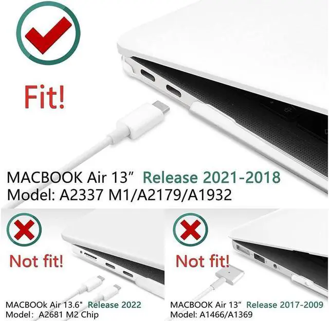 Alt view image 5 of 7 - BONAEVER Compatible with MacBook Air 13 inch Case 2022 2021-2018 Release A2337 M1 A2179 A1932 with Retina Display Touch ID Plastic Hard Shell with Keyboard Cover